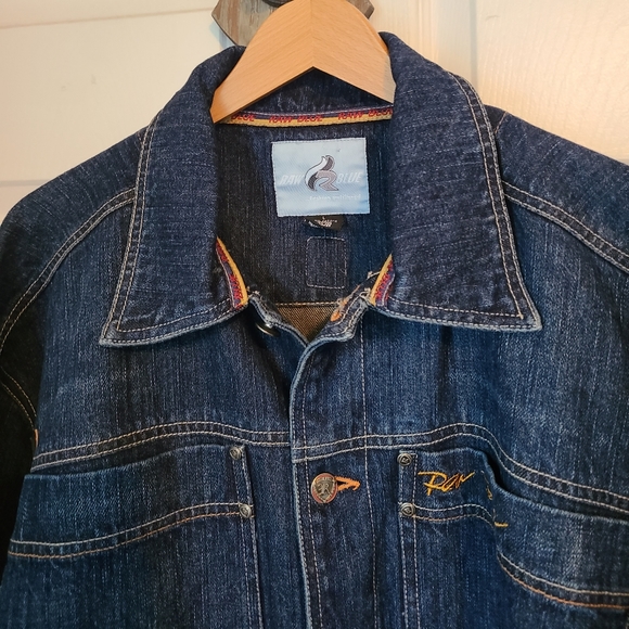 Raw Blue Men's Blue Jean Denim Jacket, Blue, Size: Large - Picture 5 of 14